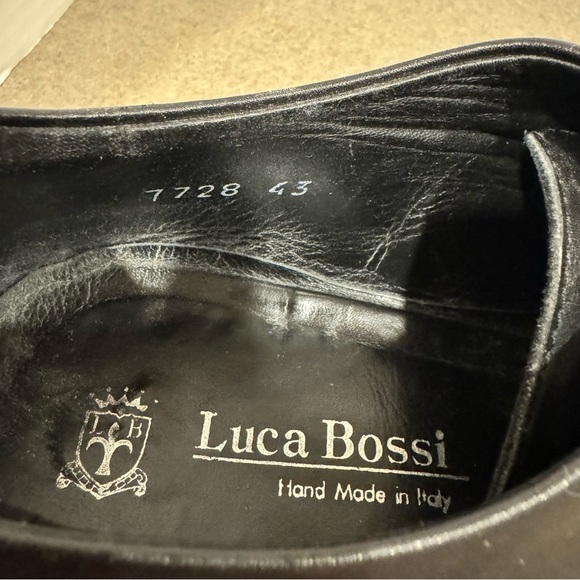 Luca Bossi Men’s Black Lace Up Cap Toe Oxfords Classic Old Money 43 US 9.5-10